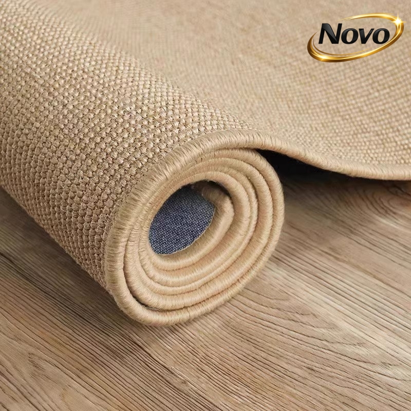 Bamboo Bath Mat - พรมปูพื้นกันลื่นลายเส้นใยป่านเทียม ทนทานต่อการสึกหรอ เหมาะสำหรับห้องนั่งเล่น ห้องนอน ทางเดิน พรมปูพื้นบ้านที่ทนทานและเป็นมิตรกับสัตว์เลี้ยง