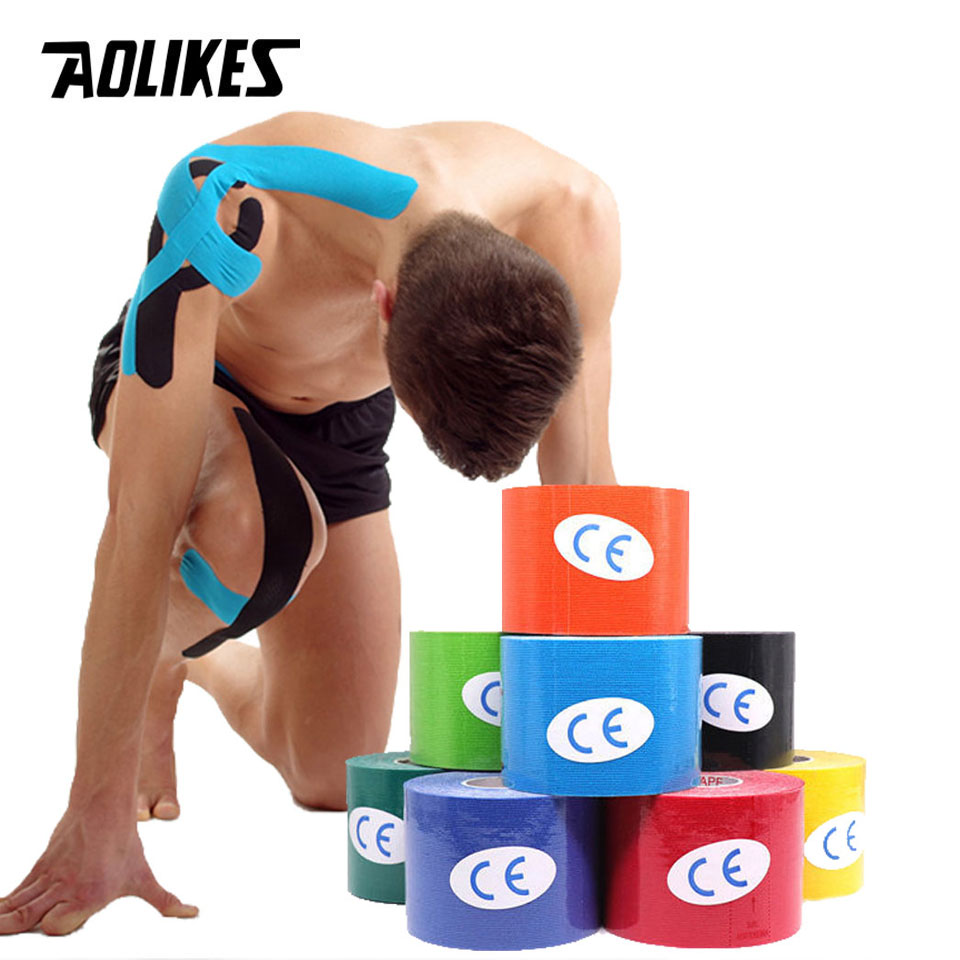 Sports Taping Precut - AOLIKES 2 ขนาด Kinesiology เทปกันน้ํากีฬา Recovery