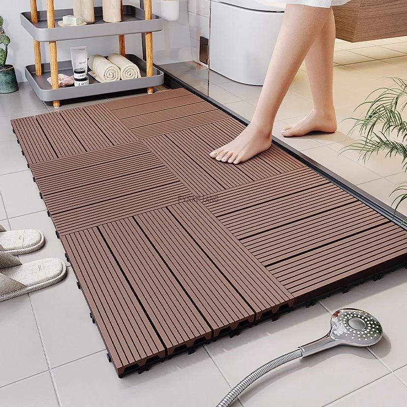 แผ่นรองพื้นไม้จำลองแบบเชื่อมต่ - Bamboo Bath Mat บทวิจารณ์และราคา