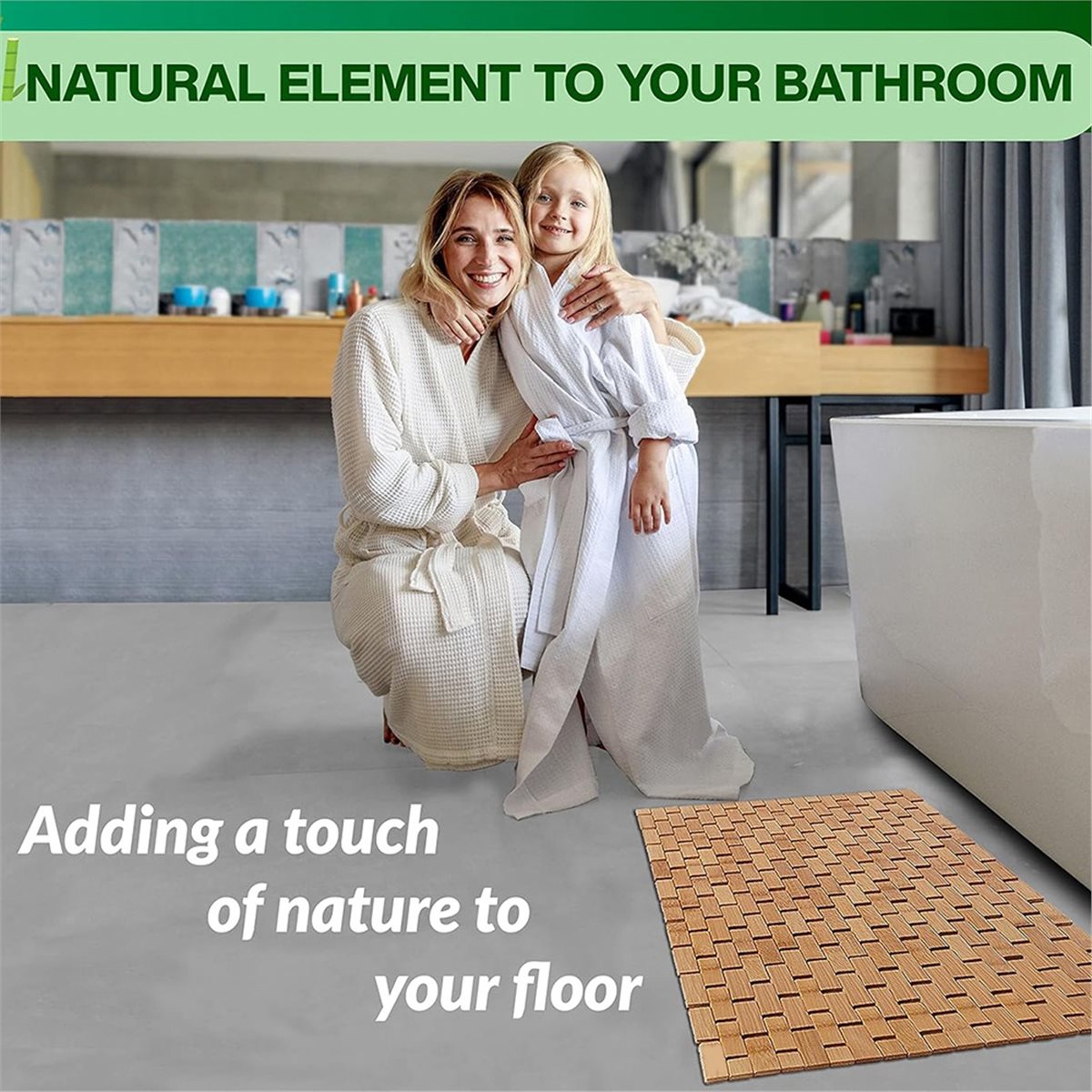 แผ่นรองอาบน้ำไม้ไผ่ NOCM - แผ่ - Bamboo Bath Mat บทวิจารณ์และราคา